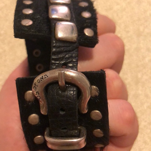 UNOde50 “Tainted” Fur & Silver Studded Bracelet - Picture 3 of 4